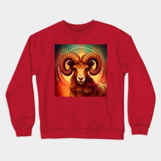 Zodiac Sign ARIES - Fantasy Illustration of astrology Aries Crewneck Sweatshirt